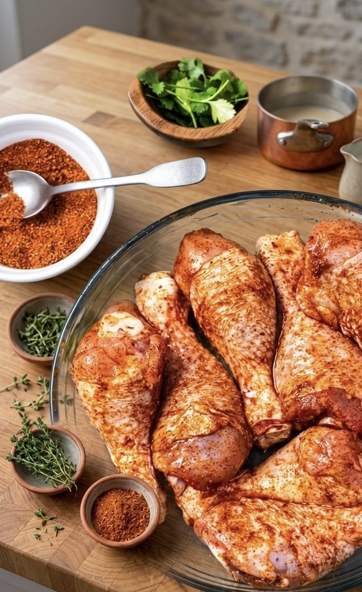 Plateau de poulet prêt à cuire
