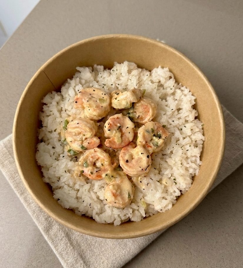 Riz Sauce Blanche & Scampis