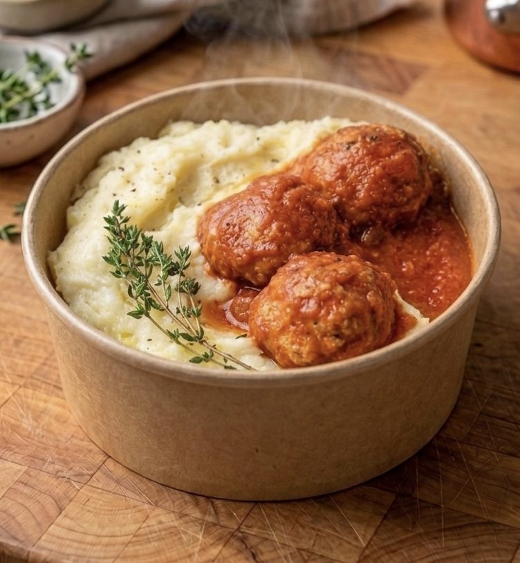 Boulettes Sauce Tomate & Purée Maison